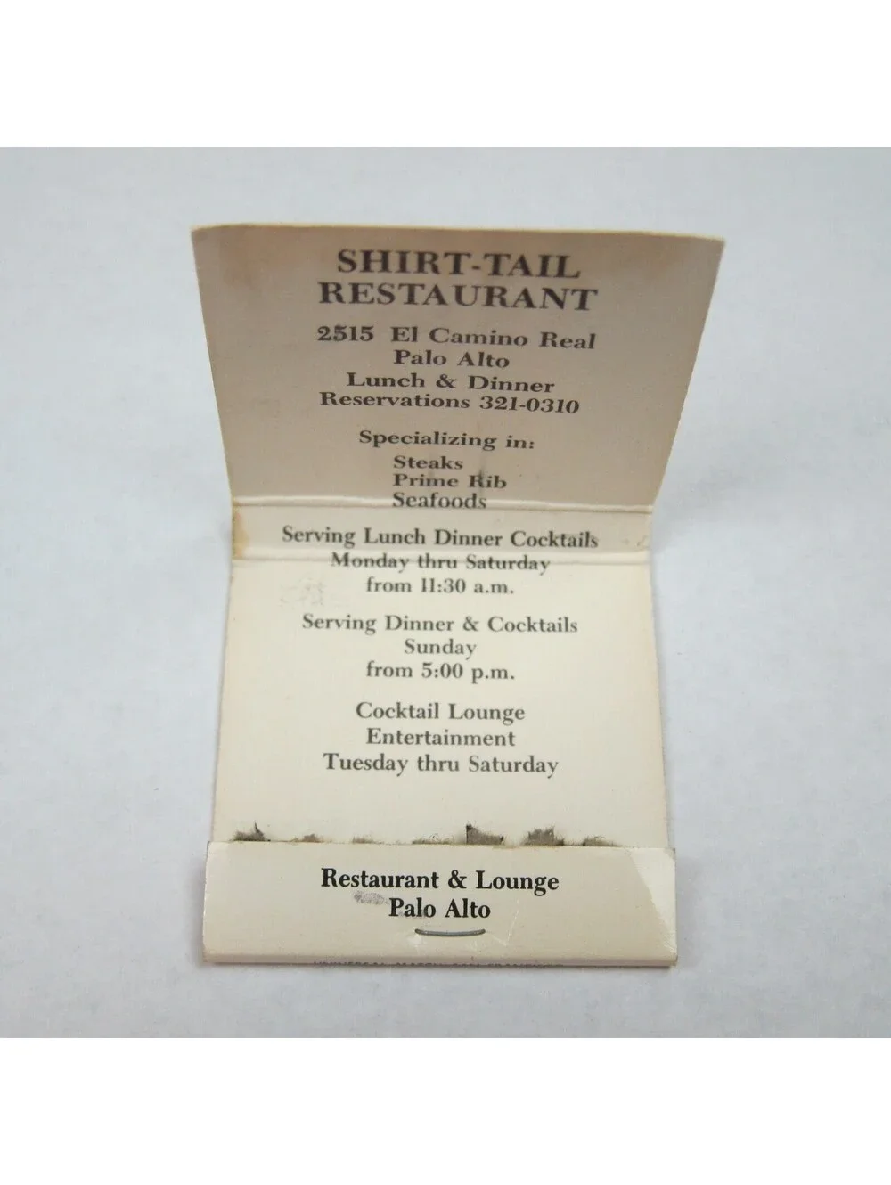 4 Matchbook Covers Tarr & Feathers Saloon, Lost Mine, Antique A, Shirt Tail CA